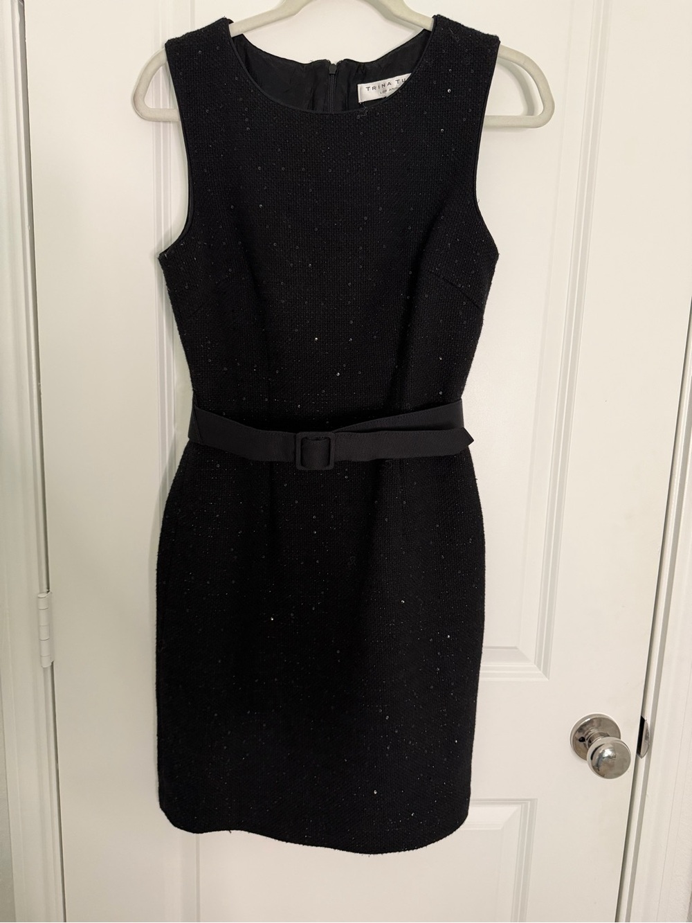 Trina Turk Black Sleeveless Belted Mini Dress